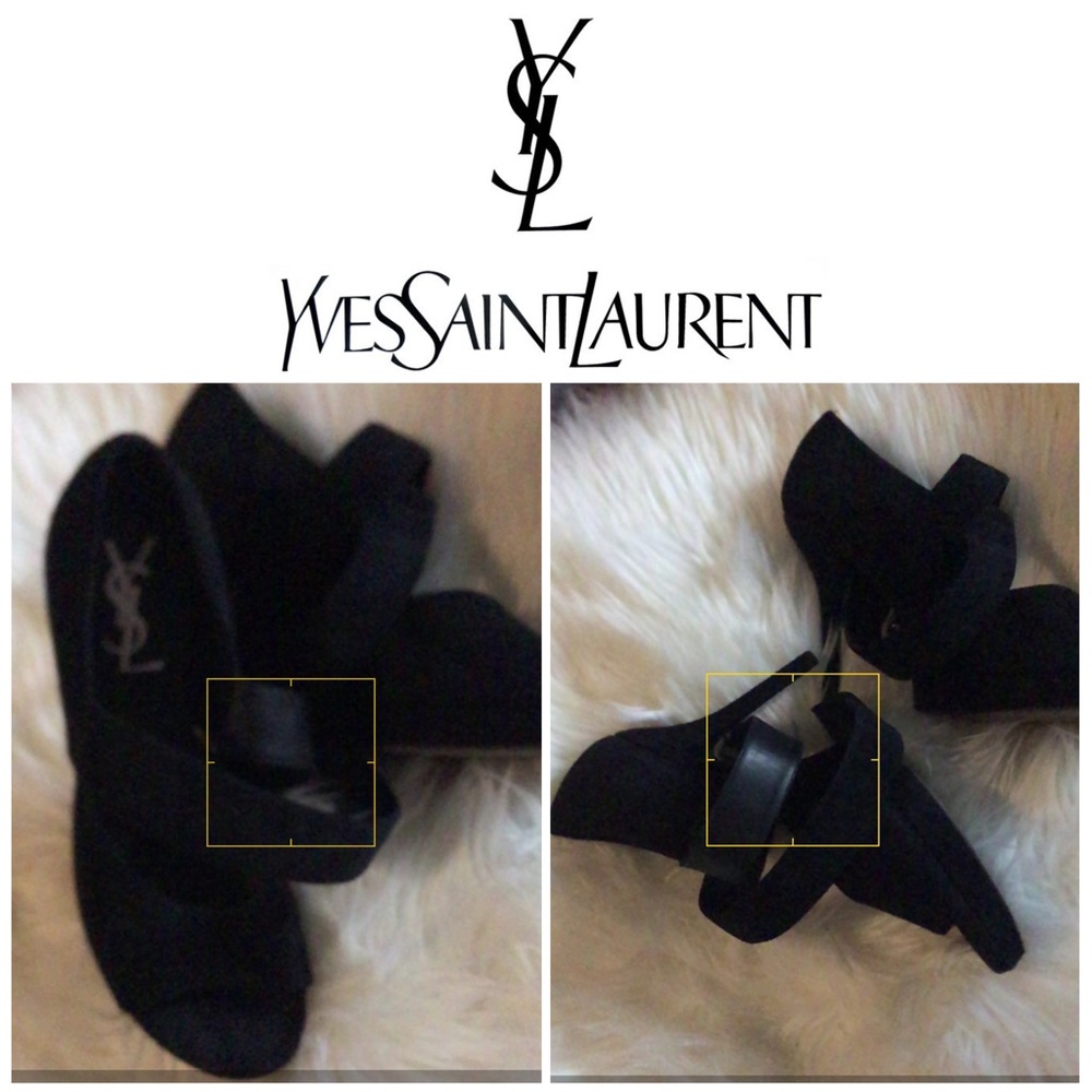 YSL black suede heels